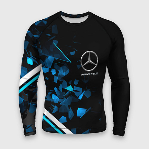 Мужской рашгард Mercedes AMG Осколки стекла / 3D-принт – фото 1