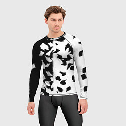 Рашгард мужской Черно-белый камуфляж, цвет: 3D-принт — фото 2