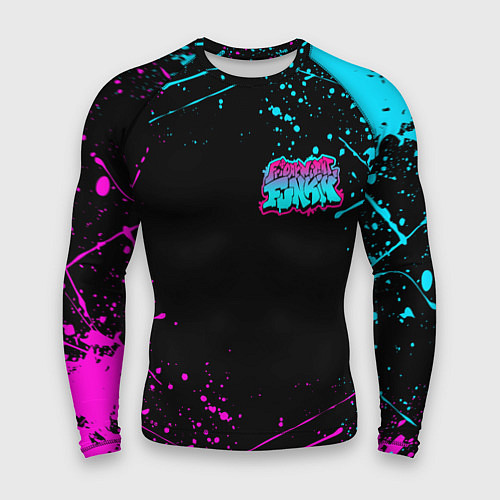 Мужской рашгард FRIDAY NIGHT FUNKIN NEON COLORS НЕОНОВЫЕ БРЫЗГИ / 3D-принт – фото 1