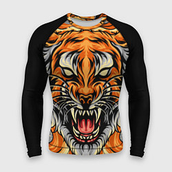 Рашгард мужской Символ года тигр в гневе, цвет: 3D-принт
