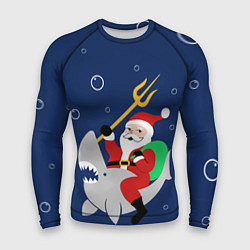 Мужской рашгард САНТА КЛАУС НА АКУЛЕ SANTA