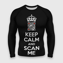 Мужской рашгард Keep calm and scan me: fuck off