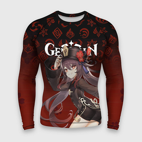 Мужской рашгард GENSHIN IMPACT ХУ ТАО, ЭМБЛЕМЫ, САКУРА / 3D-принт – фото 1