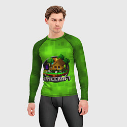 Рашгард мужской Minecraft Logo Green, цвет: 3D-принт — фото 2