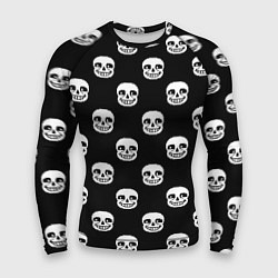 Рашгард мужской UNDERTALE SANS SKULL FACE PATTERN УЗОР, цвет: 3D-принт