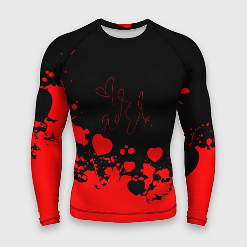 Мужской рашгард Adele Сердечки Автограф / 3D-принт – фото 1