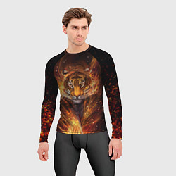 Рашгард мужской Огненный тигр Сила огня, цвет: 3D-принт — фото 2
