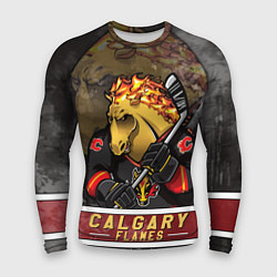 Рашгард мужской Калгари Флэймз, Calgary Flames Маскот, цвет: 3D-принт