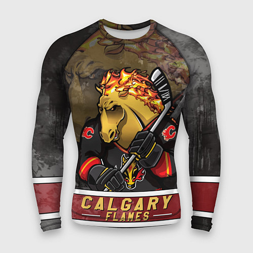 Мужской рашгард Калгари Флэймз, Calgary Flames Маскот / 3D-принт – фото 1