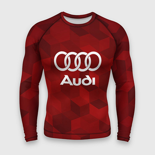 Мужской рашгард Ауди, Audi Красный фон / 3D-принт – фото 1