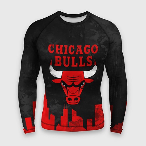 Мужской рашгард Chicago Bulls, Чикаго Буллз Город / 3D-принт – фото 1