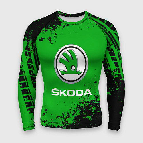 Мужской рашгард Skoda следы от шин / 3D-принт – фото 1