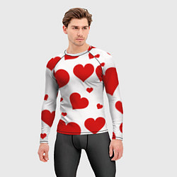 Рашгард мужской Красные сердечки Heart, цвет: 3D-принт — фото 2
