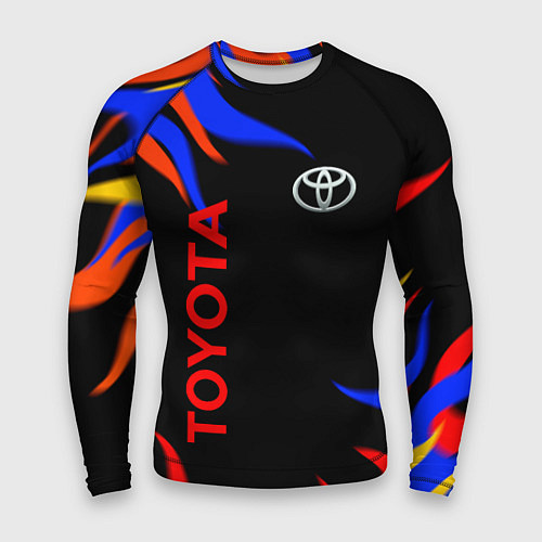Мужской рашгард Toyota Разноцветный огонь / 3D-принт – фото 1