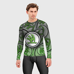 Рашгард мужской Skoda Carbone Pattern, цвет: 3D-принт — фото 2