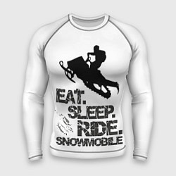 Рашгард мужской EAT SLEEP RIDE SNOWMOBILE, цвет: 3D-принт