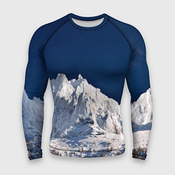 Рашгард мужской Снежные горы, синие небо, цвет: 3D-принт