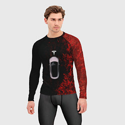 Рашгард мужской TESLA - КРАСНЫЙ КЛЁН ТЕСЛА, цвет: 3D-принт — фото 2