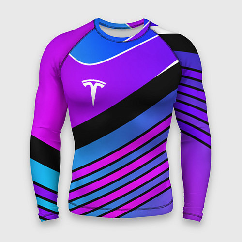 Мужской рашгард TESLA - NEON STYLE ТЕСЛА НЕОН / 3D-принт – фото 1