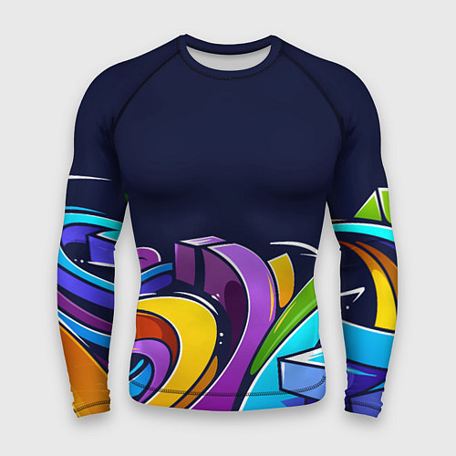 Мужской рашгард Цветное граффити / 3D-принт – фото 1