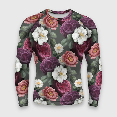 Мужской рашгард Bouquet of flowers pattern / 3D-принт – фото 1