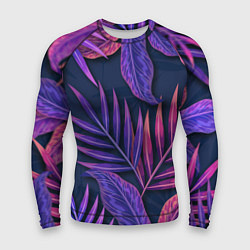 Мужской рашгард Neon Tropical plants pattern