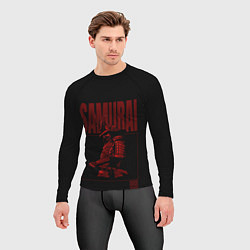 Рашгард мужской Темный самурай с надписью, цвет: 3D-принт — фото 2