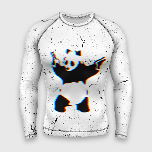 Мужской рашгард Banksy Panda with guns Бэнкси / 3D-принт – фото 1