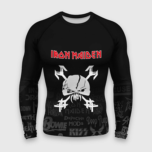 Мужской рашгард Iron Maiden логотипы рок групп / 3D-принт – фото 1