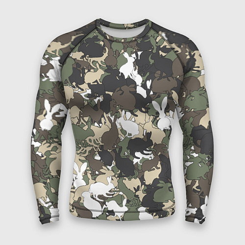 Мужской рашгард Камуфляж с кроликами / 3D-принт – фото 1