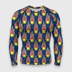 Рашгард мужской Теннисные мячики в огне, цвет: 3D-принт