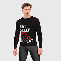 Рашгард мужской Eat Sleep New State Repeat - Потертости, цвет: 3D-принт — фото 2