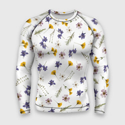 Рашгард мужской Простые цветы на белом фоне, цвет: 3D-принт