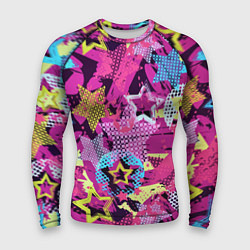 Рашгард мужской Star Colorful Pattern Fashion Neon, цвет: 3D-принт