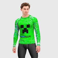Рашгард мужской Minecraft зеленый фон, цвет: 3D-принт — фото 2