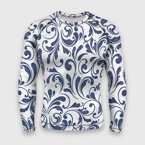 Мужской рашгард Гжелевый рисунок / 3D-принт – фото 1