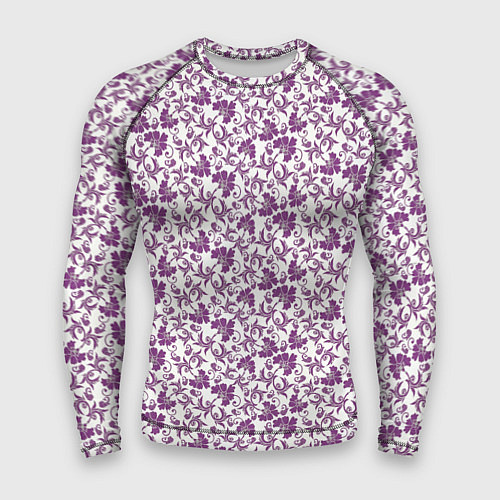 Мужской рашгард Фиолетовая гжель / 3D-принт – фото 1
