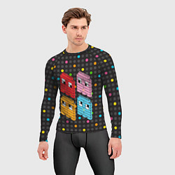 Рашгард мужской Pac-man пиксели, цвет: 3D-принт — фото 2