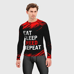 Рашгард мужской Eat Sleep Creed Repeat - Краски, цвет: 3D-принт — фото 2