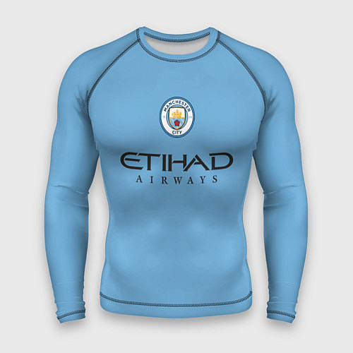 Мужской рашгард Грилиш Manchester City Манчестер Сити домашняя фор / 3D-принт – фото 1