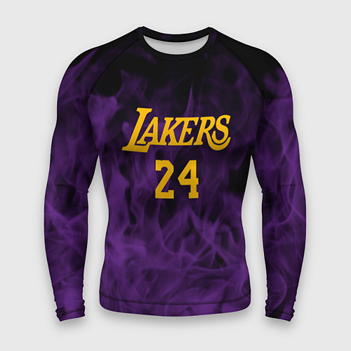 Мужской рашгард Lakers 24 фиолетовое пламя / 3D-принт – фото 1