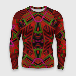 Мужской рашгард Геометрический этнический арабский узор в красно ч