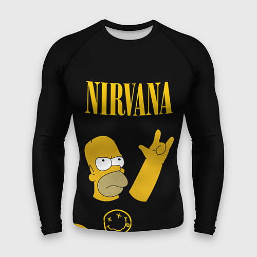 Мужской рашгард NIRVANA ГОМЕР СИМПСОН, SIMPSONS / 3D-принт – фото 1