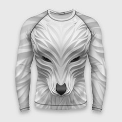 Рашгард мужской Волк - белый, цвет: 3D-принт