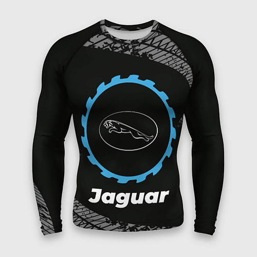 Мужской рашгард Jaguar в стиле Top Gear со следами шин на фоне / 3D-принт – фото 1