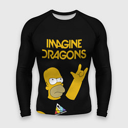 Рашгард мужской Imagine Dragons Гомер Симпсон Рокер, цвет: 3D-принт