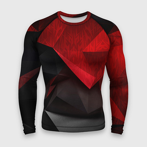 Мужской рашгард Красно-черный фон абстракция / 3D-принт – фото 1