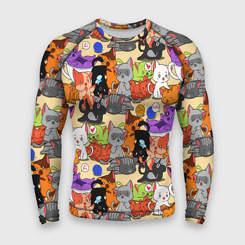 Мужской рашгард Котики-такие котики / 3D-принт – фото 1