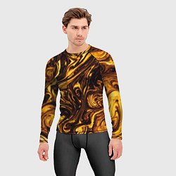 Рашгард мужской Жидкое золото текстура, цвет: 3D-принт — фото 2
