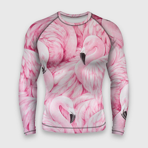 Мужской рашгард Pink Flamingos / 3D-принт – фото 1